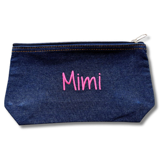 Denim Pouch - Name and Motif