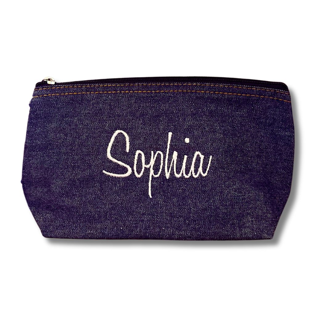 Denim Pouch - Name and Motif