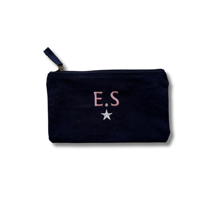 Organic Cotton Accessory Pouch - Name, Intials, Motif