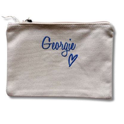 Organic Cotton Accessory Pouch - Name, Intials, Motif