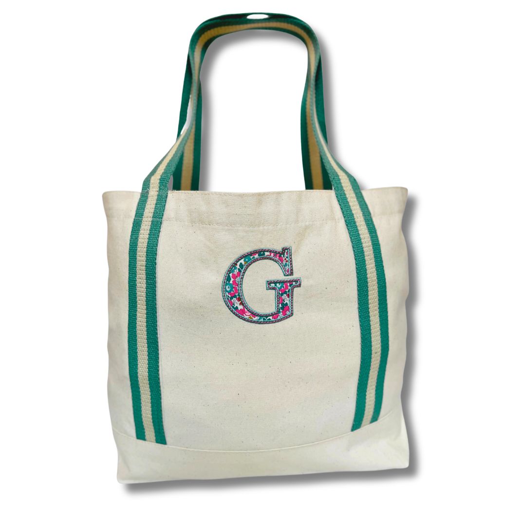 Tote Bag - with LIBERTY. Appliqué Initial